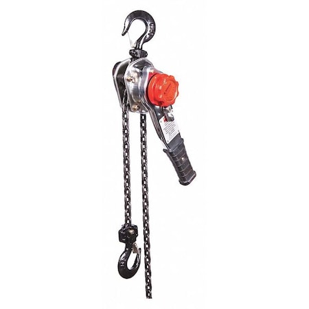 DAYTON Lever Chain Hoist, 1,500 lb Load Capacity, 10 ft Hoist Lift, 29/32 in Hook Opening 29XP36