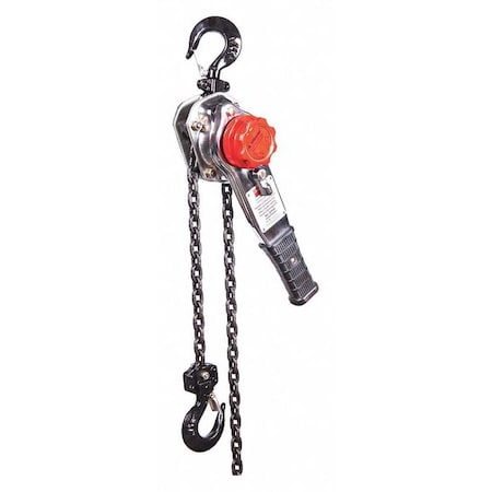 DAYTON Lever Chain Hoist, 1,500 lb Load Capacity, 5 ft Hoist Lift, 29/32 in Hook Opening 29XP38