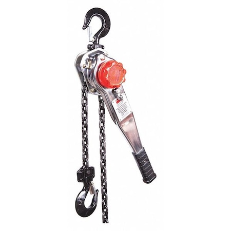 DAYTON Lever Chain Hoist, 3,000 lb Load Capacity, 5 ft Hoist Lift, 1 7/64 in Hook Opening 29XP41