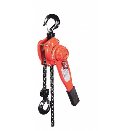 DAYTON Lever Chain Hoist, 1,500 lb Load Capacity, 10 ft Hoist Lift, 29/32 in Hook Opening 29XP46