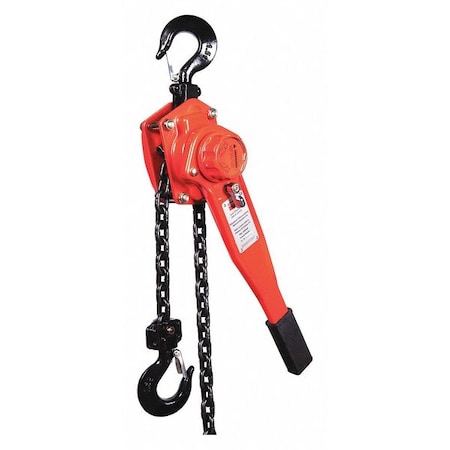 DAYTON Lever Chain Hoist, 3,000 lb Load Capacity, 5 ft Hoist Lift, 1 7/64 in Hook Opening 29XP48