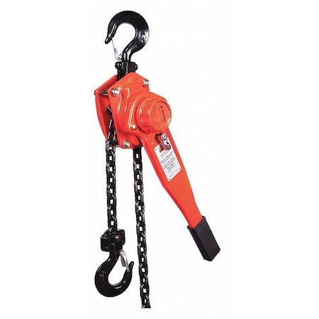 DAYTON Lever Chain Hoist, 3,000 lb Load Capacity, 20 ft Hoist Lift, 1 7/64 in Hook Opening 29XP50