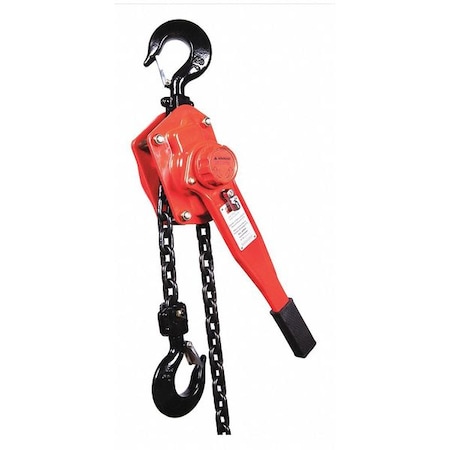 DAYTON Lever Chain Hoist, 6,000 lb Load Capacity, 20 ft Hoist Lift, 1 29/64 in Hook Opening 29XP52