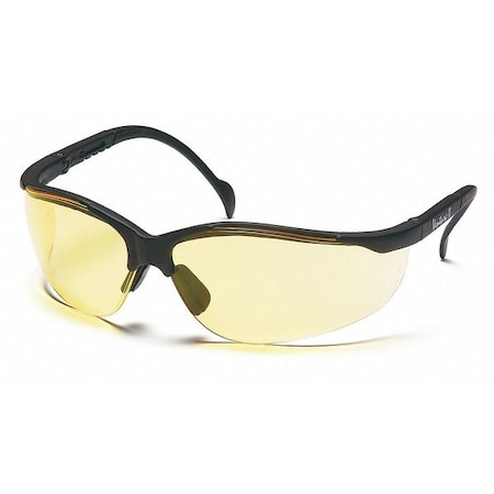 Pyramex Venture II(R), Safety Glasses, Anti-Scratch, Amber Lens, Black Frame, Half-Frame SB1830S