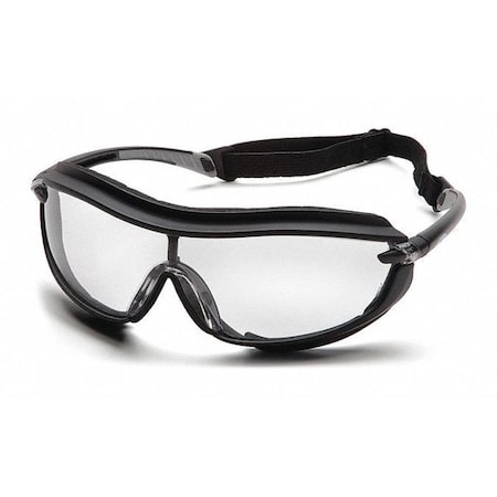 Pyramex XS3 PLUS(R), Safety Glasses, Anti-Fog & Anti-Scratch, Clear Lens, Black Frame, Full-Frame SB4610STP