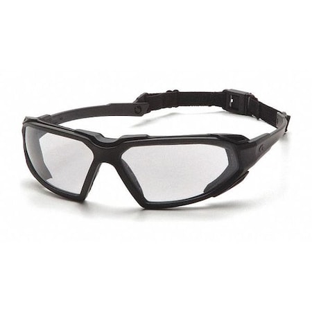 Pyramex Safety Glasses, Highlander, Clear Anti-Fog, Scratch-Resistant Lens, Black Full-Frame SBB5010DT