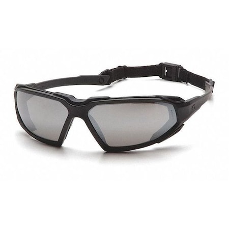 Pyramex Highlander(TM), Safety Glasses, Anti-Fog & Anti-Scratch, Silver Lens, Black Frame, Full-Frame SBB5070DT