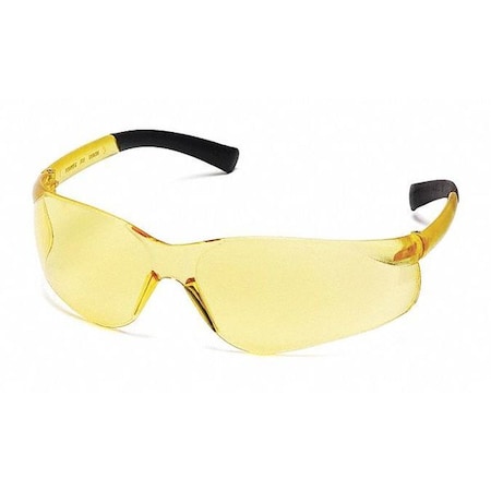 Pyramex Ztek(R), Safety Glasses, Anti-Scratch, Amber Lens, Amber Frame, Frameless S2530S