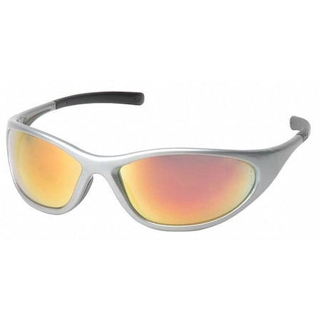 Pyramex ZONE II(R), Safety Glasses, Anti-Scratch, Orange Mirror Lens, Silver Frame, Full-Frame SS3345E
