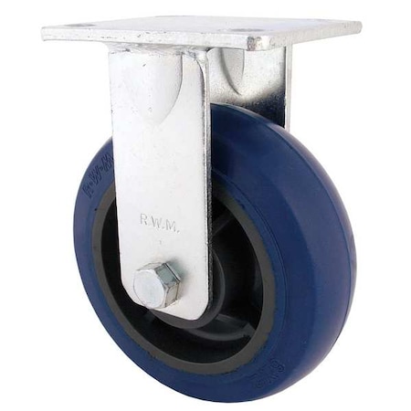 RWM Rigid Plate Caster, Rubber, 5 in., 500 lb. 47-SWB-0520-R