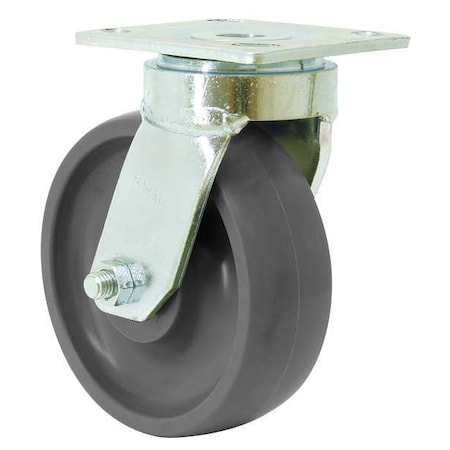 Rwm Swivel Plate Caster, Polyurethane, 1500 lb 48-UAB-0821-S