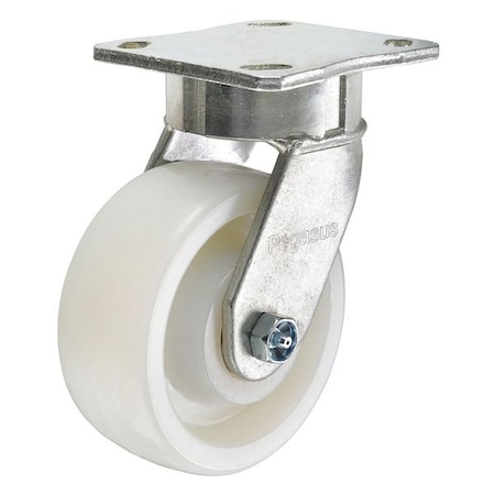 Zoro Select Swivel Plate Caster, Nylon, 5 in., 1250 lb. P25S-N050K-14-002