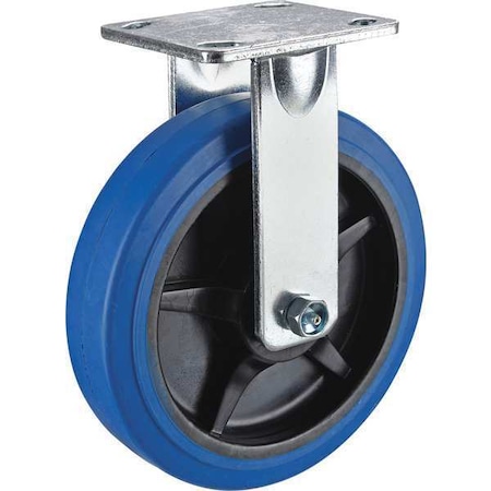 Zoro Select Rigid Plate Caster, Rubber, 4 in., 400 lb. P25R-EP040K-14-001