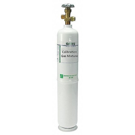 GASCO Calibration Gas, Air, Carbon Monoxide, 552 L, CGA 590 Connection, +/-5% Accuracy 552L-50-100