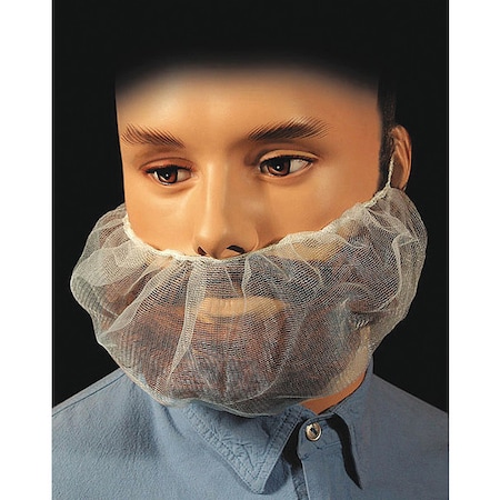Cellucap Beard Cover, Nylon, 17.5 in Dia., White, Universal, 1000 PK BN300