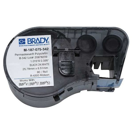 Brady Wire Marking Sleeves, Black/White M-187-075-342