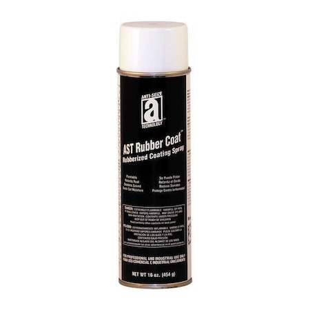 Anti-Seize Technology Liquid Rubber Sealant Coating, 16 oz, Aerosol, Black, Hybrid Base, AST Rubber Coat 17048