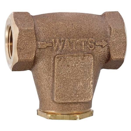 Watts In-Line V Strainer, 1/8" Pipe, FNPT x FNPT, Lead Free Cast Copper Silicon Alloy, 250 psi 1/8 LF27