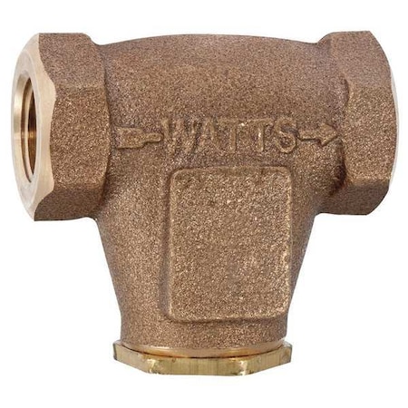 Watts In-Line V Strainer, 1/4" Pipe, FNPT x FNPT, Lead Free Cast Copper Silicon Alloy, 250 psi 1/4 LF27