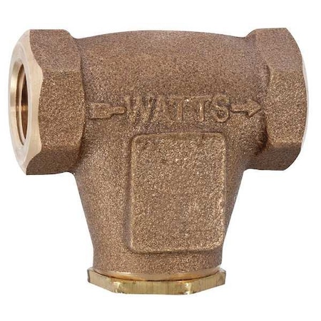 Watts In-Line V Strainer, 3/8" Pipe, FNPT x FNPT, Lead Free Cast Copper Silicon Alloy, 250 psi 3/8 LF27