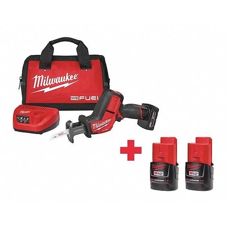 Milwaukee Tool M12 FUEL HACKZALL Recip Saw Kit + M12 CP2.0 Battery 2-Pack 2520-21XC, 48-11-2420, 48-11-2420