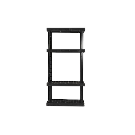 Spc Industrial Dura-Shelf Adjustable Grid Top, 36 in D, 16 in W, 72 in H, 4 Shelves, Black AS3616X4