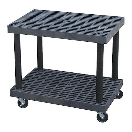 Spc Industrial Modular-Kart, Recycled HDPE, 600 lb Load Capacity, 2 Shelves, 36 in L, 24 in W, 32 in H K3624B