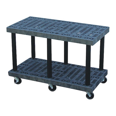 Spc Industrial Modular-Kart, Recycled HDPE, 750 lb Load Capacity, 2 Shelves, 48 in L, 24 in W, 32 in H K4824B