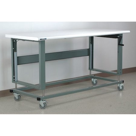 Stackbin Workbench, Mobile, Hand, Crank, Lift, Adj. C7236-2500