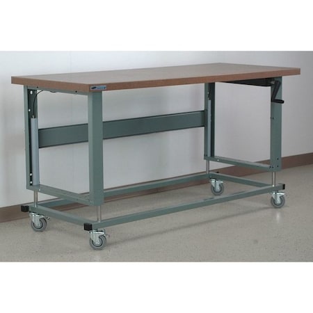 Stackbin Workbench, Mobile, Hand, Crank, Lift, Adj. H9630-2500
