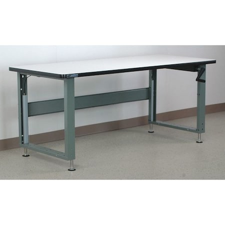 STACKBIN Hand Crank Workbenches, 96" W, Adjustable Height, 1000 lb. E9636-T-4000