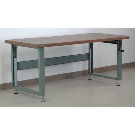 Stackbin Hand Crank Workbenches, 96" W, Adjustable Height, 1000 lb. H9630-4000