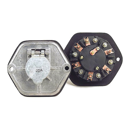 Grote Socket, No Circuit/Breakers, 7-Pole 82-0853