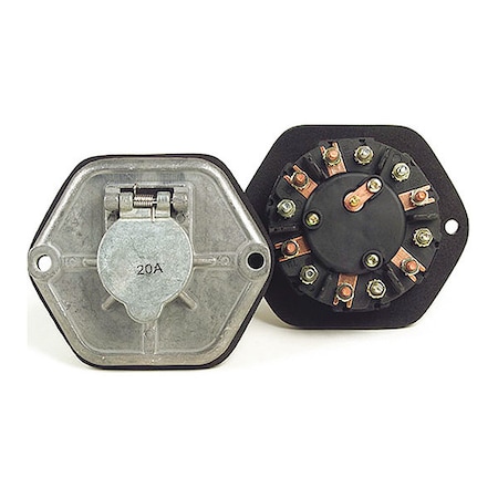 Grote Socket w/30A Breakers, 7-Pole 82-0856