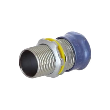 Raco Conduit Fitting Connector, 3/4 in, Compression, Steel, Electro Zinc Plated 2903RTE