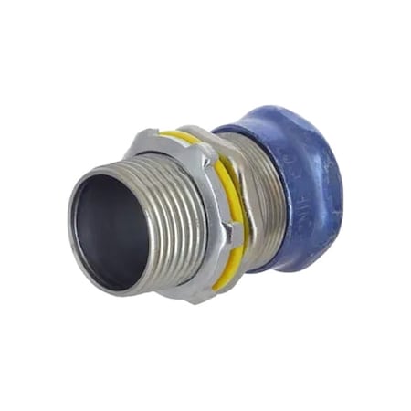 Raco Conduit Fitting Connector, 1 in, Compression, Steel, Electro Zinc Plated 2904RTE