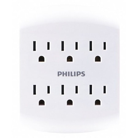 Philips Tap, Grounded, 6-Outlet, With Saf T Guard SPS1461WA/37