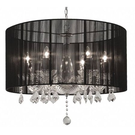 Six Lamp Chandelier with String Shade