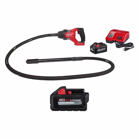 Milwaukee Tool M18 FUEL 8' Concrete Pencil Vibrator Kit + M18 HIGH OUTPUT XC6.0 Battery Pack 2911-21, 48-11-1865
