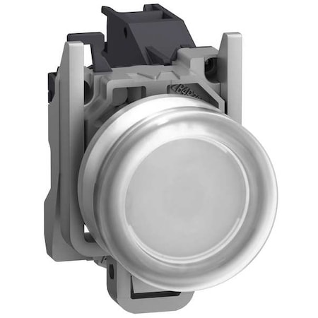 Schneider Electric Push Button Operator, Flush, Momentary Action, Not Applicable Release, Non-Illuminated, White XB4BP181GEX