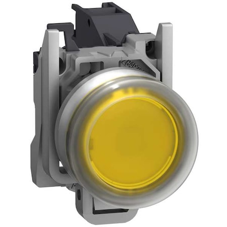 Schneider Electric Push Button Operator, Flush, Momentary Action, Not Applicable Release, Non-Illuminated, Yellow XB4BP581GEX