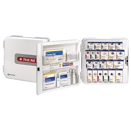 First Aid Only First Aid Kit and Housing, Plastic Cabinet, 261 Components, 50 People Served 91092-021