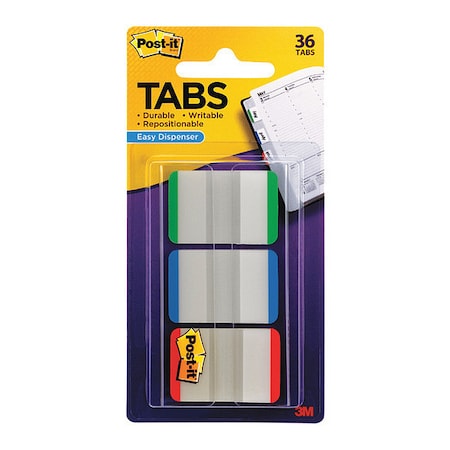 Post-It PostitDurable Tabs 686LGBRT, 1"x1., PK24 686LGBRT