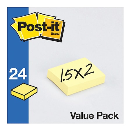 Post-It Post-itNotes 653-24VADB, 1.5"x2"Can, PK18 653-24VAD-B