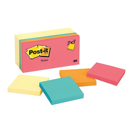 Post-It Notes 654-14YWM, 3"x3"Cape, PK12 654-14YWM