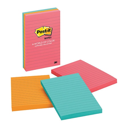 Post-It Notes, 4"x6" (101mmx152mm) Cape To, PK8 660-3AN