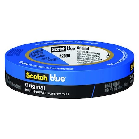 3M Painter's Tape, 15/16 in W x 60 yd L, 5.4 mil Thick, Blue, Scotch Blue 2090, 1 Pk 2090-24NC