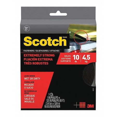 Scotch Reclosable Fastener, 10 ft, 1" W, 4 PK RF6761