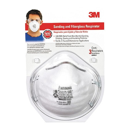 3M N95 Disposable Respirator, Universal, PK12 8200HA1-A