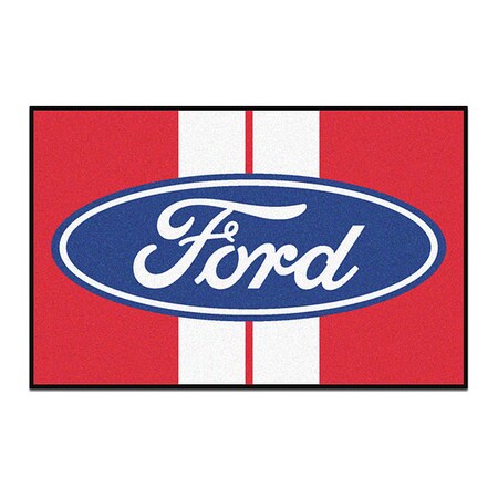 Fanmats Ford Oval w/ Stripes Rug, 19"x30", Red 16148